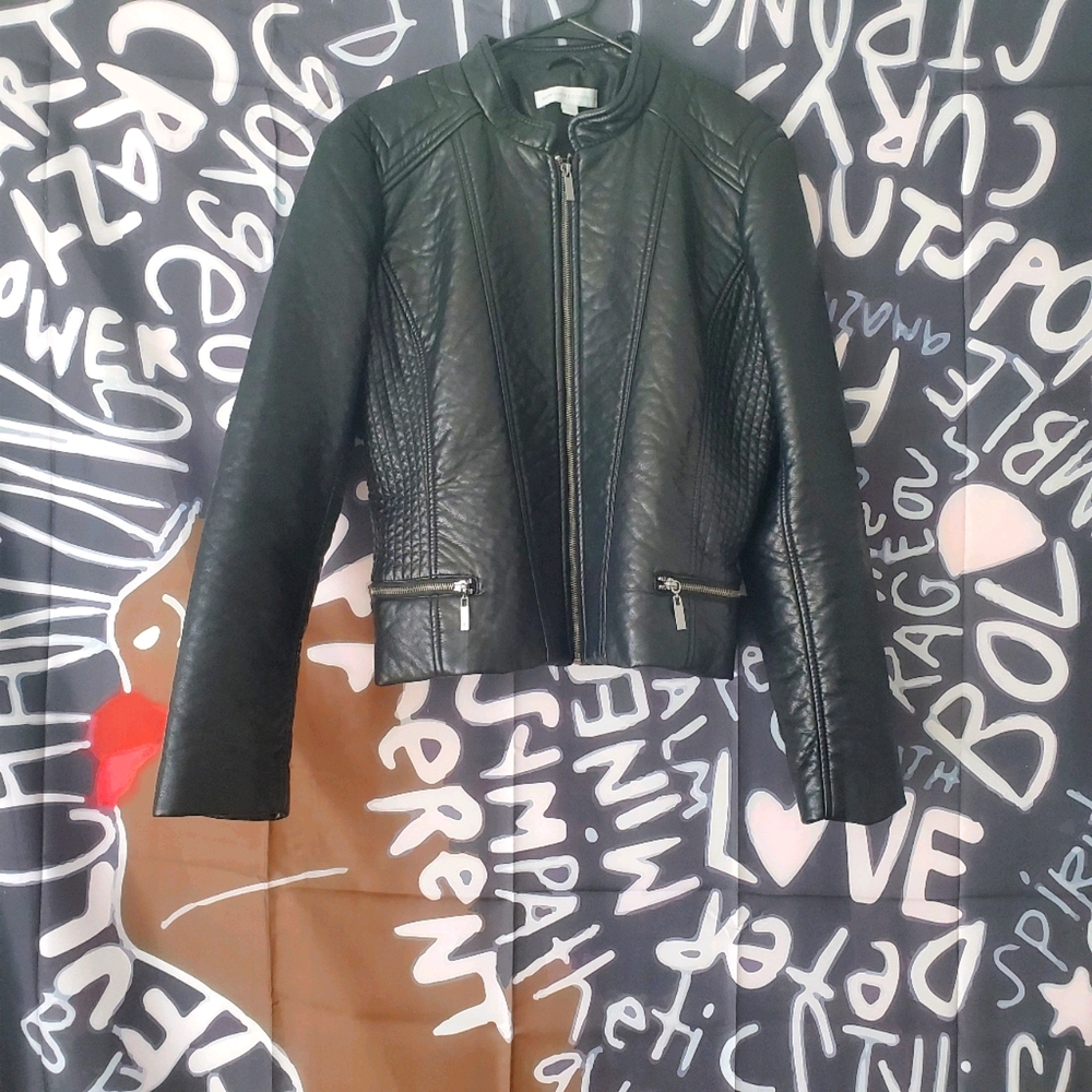Black faux leather jacket
